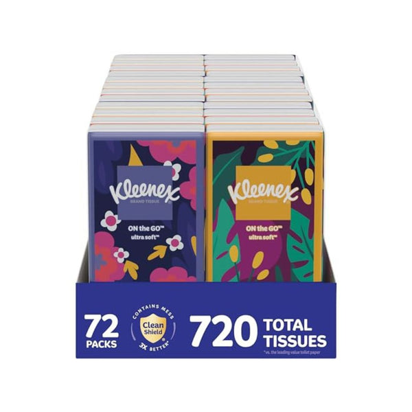 72 Pack Kleenex On-The-Go Facial Tissues