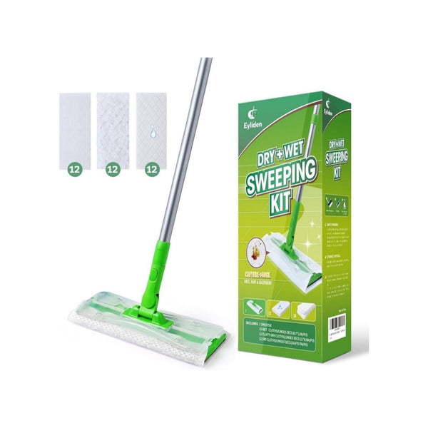 2-in-1 Wet & Dry Mop Kit w/ 36 Disposable Dry & Wet Cloths