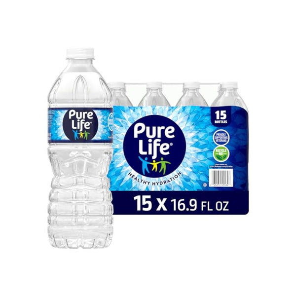 15 Pack Pure Life Purified Water Bottles