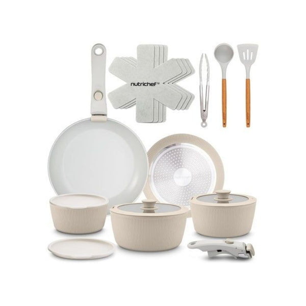 18-Piece NutriChef Ceramic Cookware Set