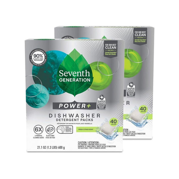 2-Pack 40-Ct Seventh Generation Dishwasher Detergent Packs