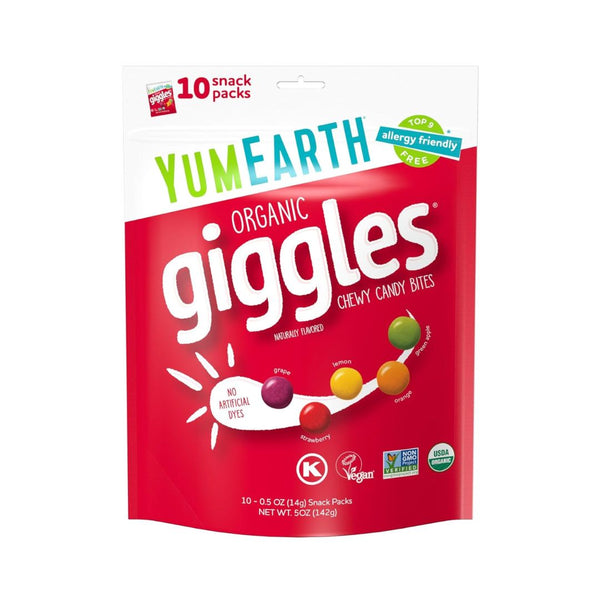 Pack of 10 YumEarth Organic Giggles Chewy Candy