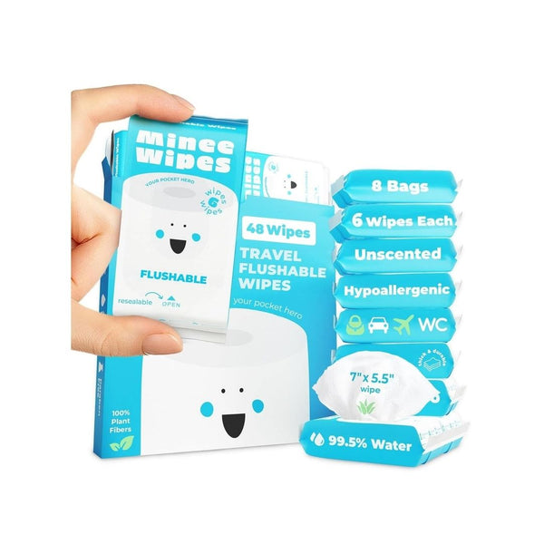 8-Pack 6-Ct Compact Travel Flushable Wipes