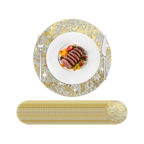 100 Disposable Metallic Gold Mesh Placemats