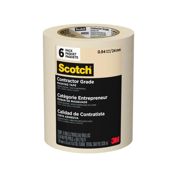 6 Rolls of Scotch Contractor Grade Masking Tape