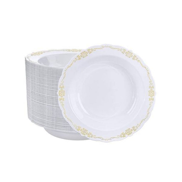 50-Pack Plastic Disposable Bowls