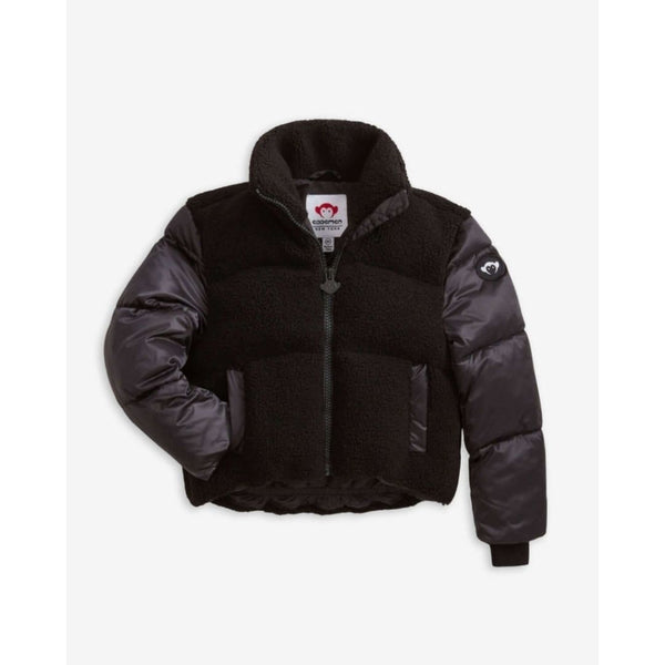Appaman Black Teddy Cropped Puffer Coat
