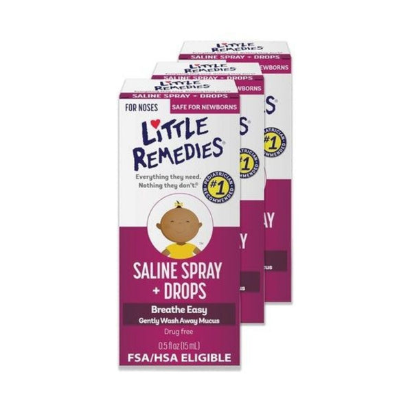 3-Pack Little Remedies Baby Saline Nasal Sprays & Drops