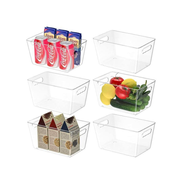 6 Clear Storage Organizer Bins