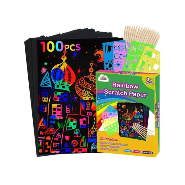 100-Pcs Scratch Paper Art Set