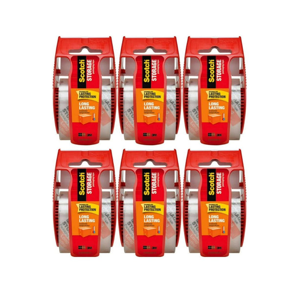 6 Rolls of Scotch Storage Packing Tape with Dispensers