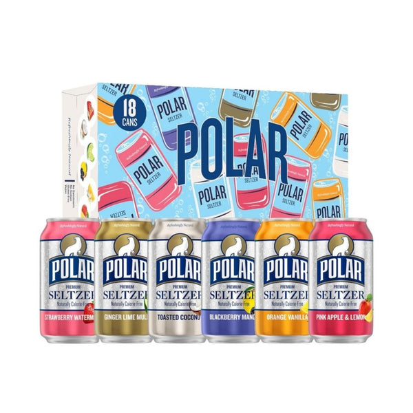 18 Cans of Polar Seltzer Water Sampler Variety Pack