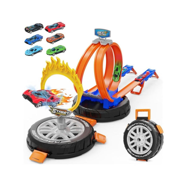 Racing Track Stunt Tire Toy Set