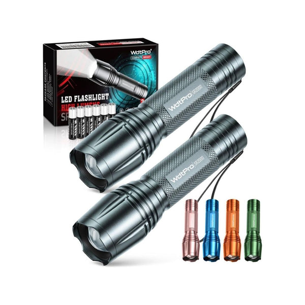 2-Pack Tactical Flashlights w/ Batteries
