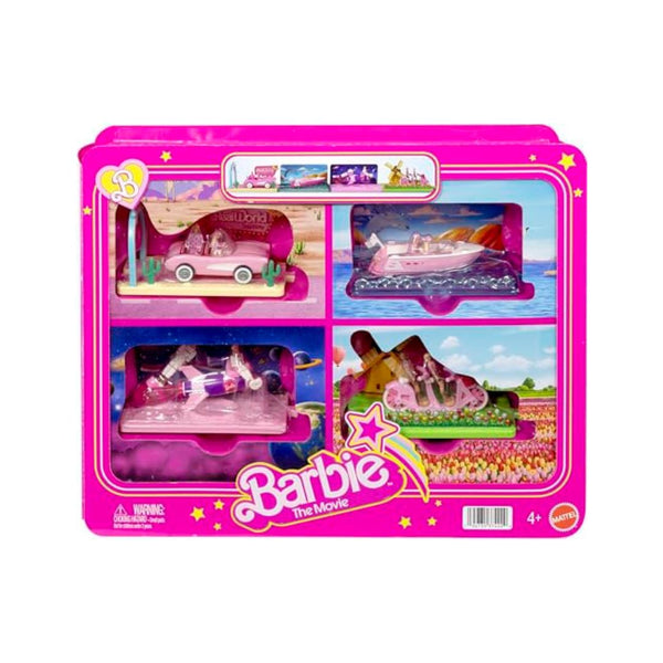 Barbie Mini Land Movie-Inspired Vehicle Collection With Mini Dolls And 4 Vehicles