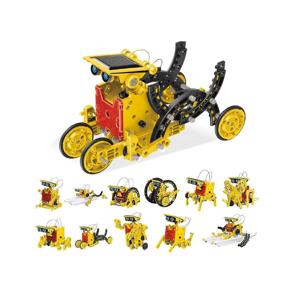 PicassoTiles 12-in-1 Solar Powered Transform Robot Set