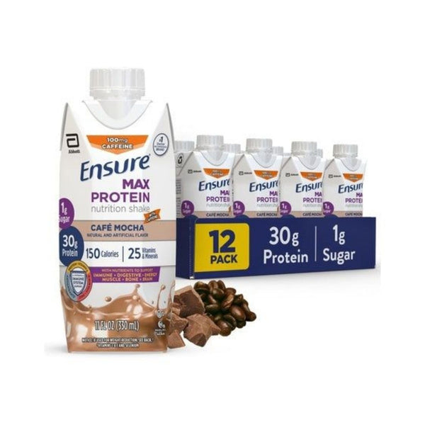 24 Ensure Max Protein Cafe Mocha Shakes (OU-D)