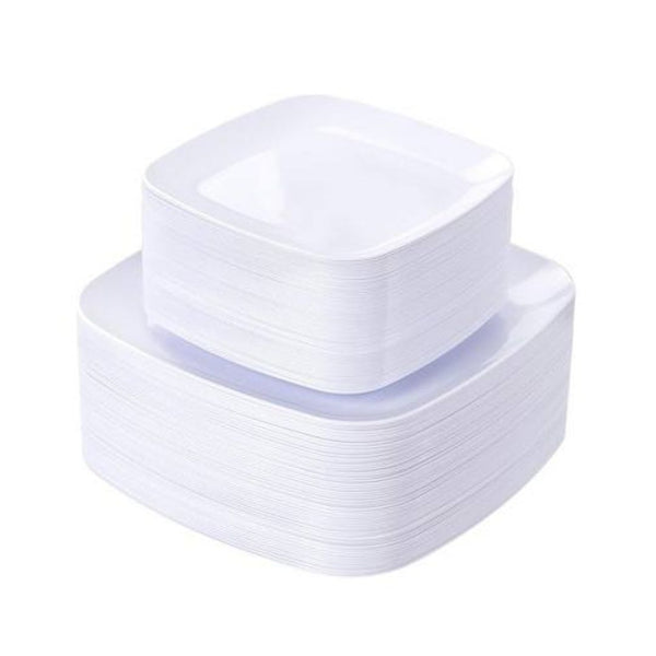 100 Square Plastic Plates