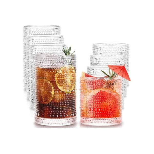 Set of 8 Hobnail Drinking Glasses
