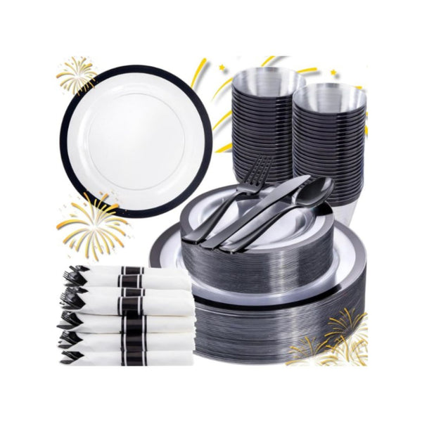 350PCS Plastic Dinnerware Set