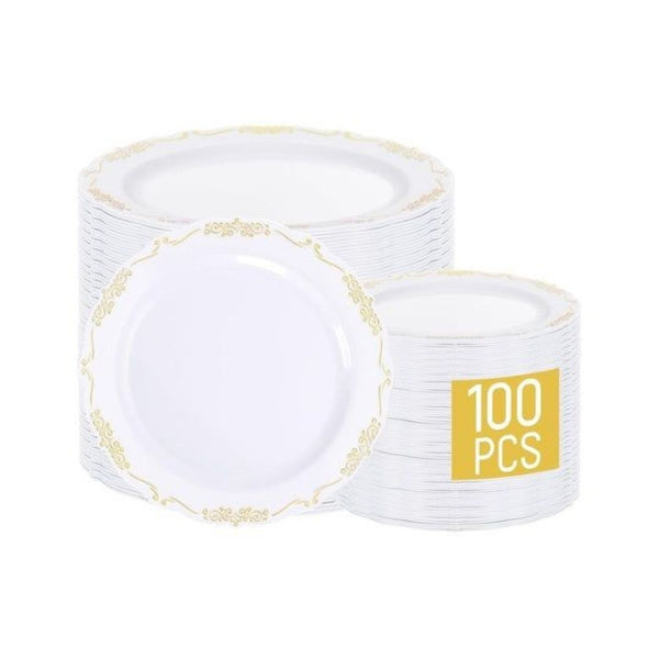 100 Dinner & Dessert Disposable Plates
