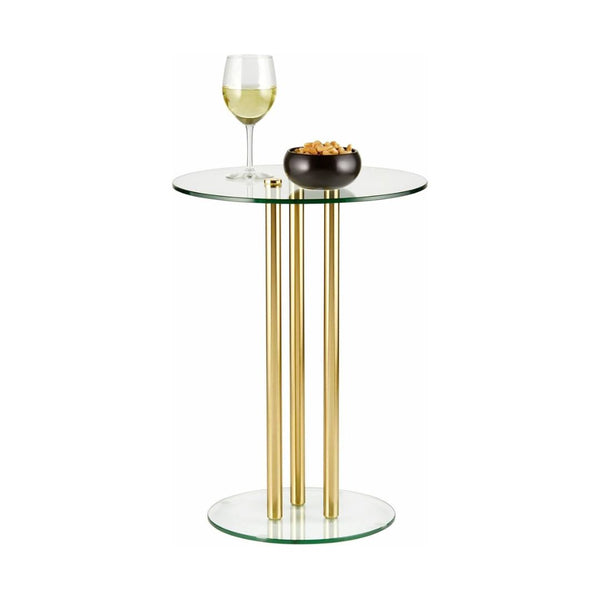 iDesign Glass Steel Drink Table