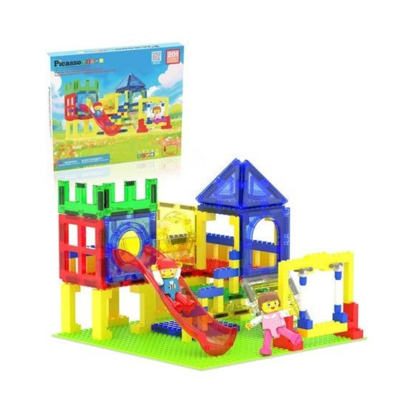 PicassoTiles Magnetic Tiles Slide & Swing Playground
