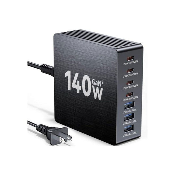 140W 7-Port GaN USB-C Charging Station