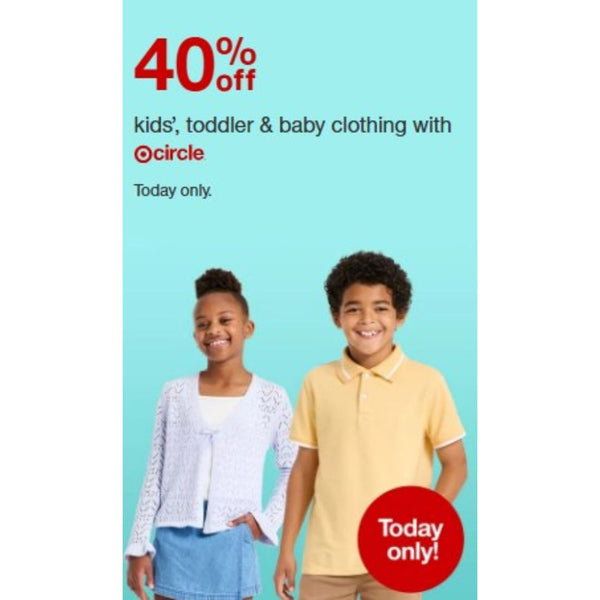 40% Off Kids’ Toddler, & Baby Clothing or Pajamas!
