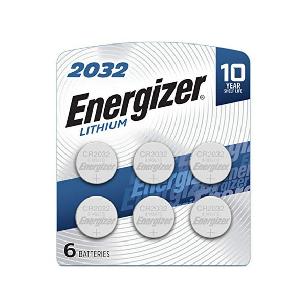 6 Energizer CR2032 3V Lithium Coin Cell Batteries