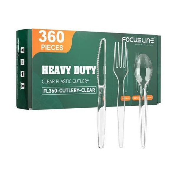 360-Piece Clear Plastic Silverware