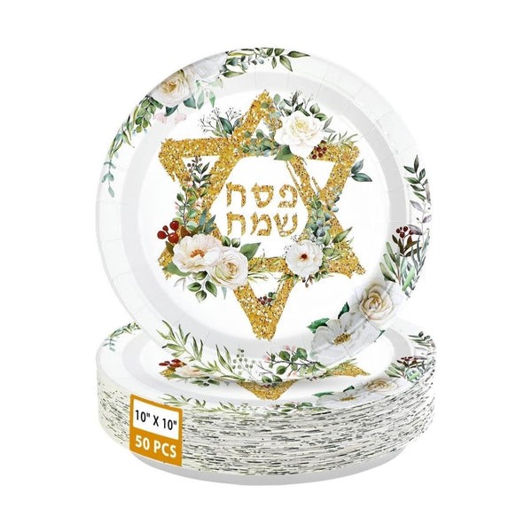 50-Pcs Passover Paper Plates
