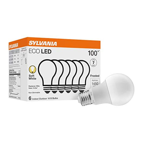 6 Pack Of Sylvania 100W LED A19 Light Bulbs