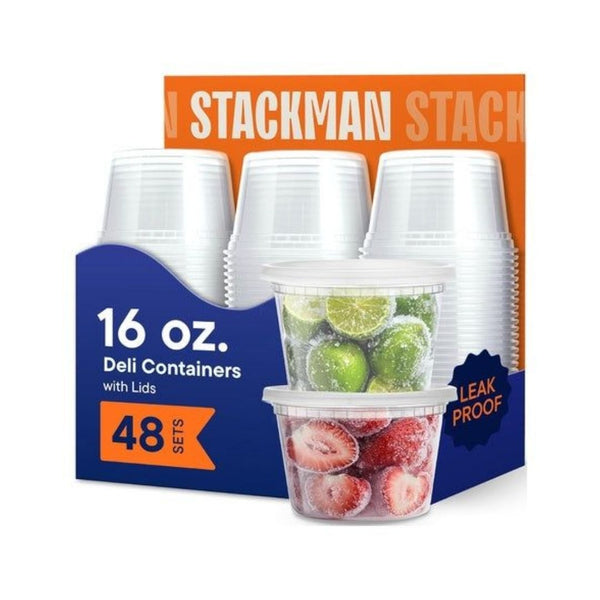 48-Pack Deli Containers With Lids