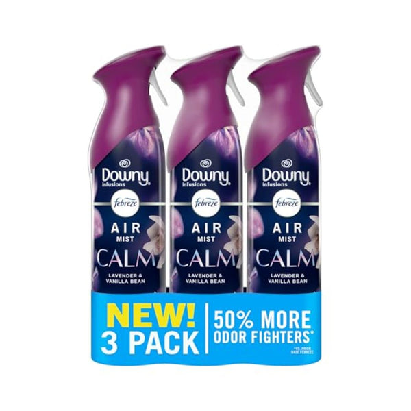 3 Pack Febreze Air Mist Downy Calm Lavender Vanilla