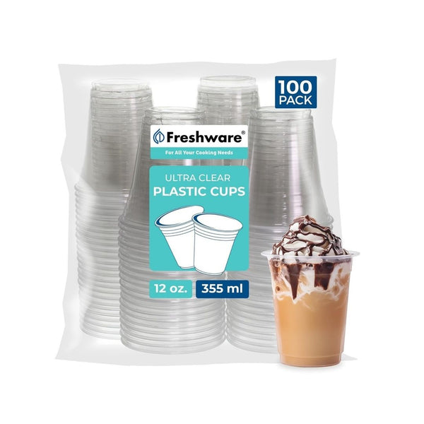 100-Pack Freshware Clear Plastic Cups