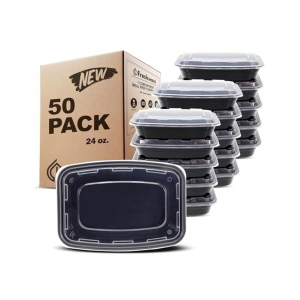 50 Pack Of Freshware 24oz. Meal Prep Containers
