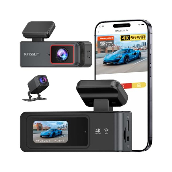 Kingslim 4K Front and Rear Dash Cam 64GB
