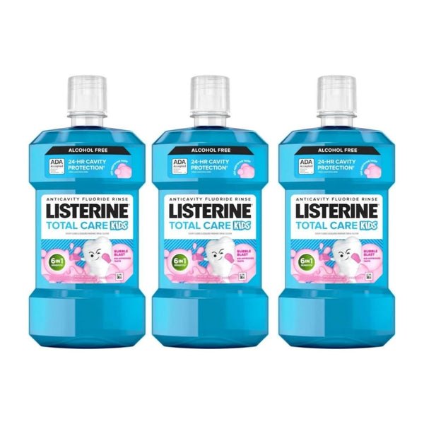 3 Bottles of Listerine Total Care Kids Mouthwash