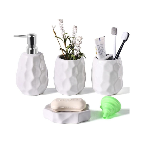 4 Piece Ceramic Bathroom Accessories Set