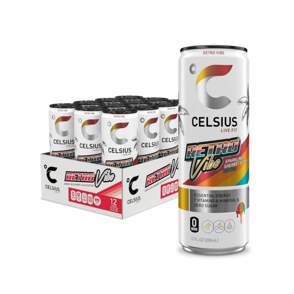 12 Cans of CELSIUS Sparkling Sherbet Slush Energy Drink