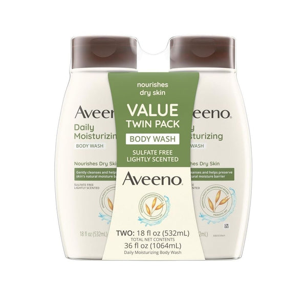 Pack of 2 Aveeno Daily Moisturizing Body Wash Cleanser & Shaving Gel