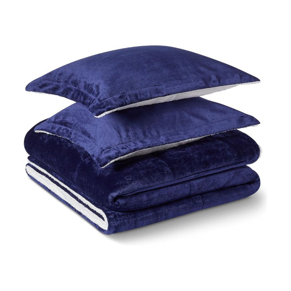 Amazon Basics Reversible Sherpa Comforter Set with Pillow Sham Queen/Full