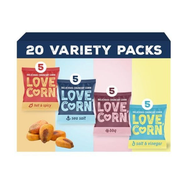 20 Bags LOVE CORN Crunchy Roasted Corn Snack