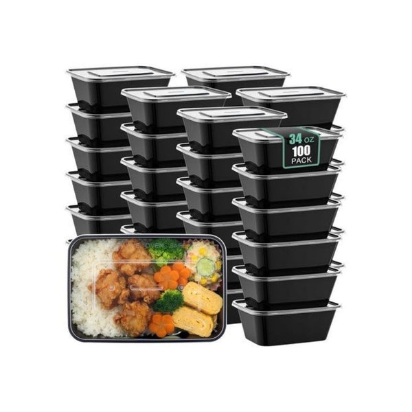 100 Meal Prep Containers Disposable with Lids