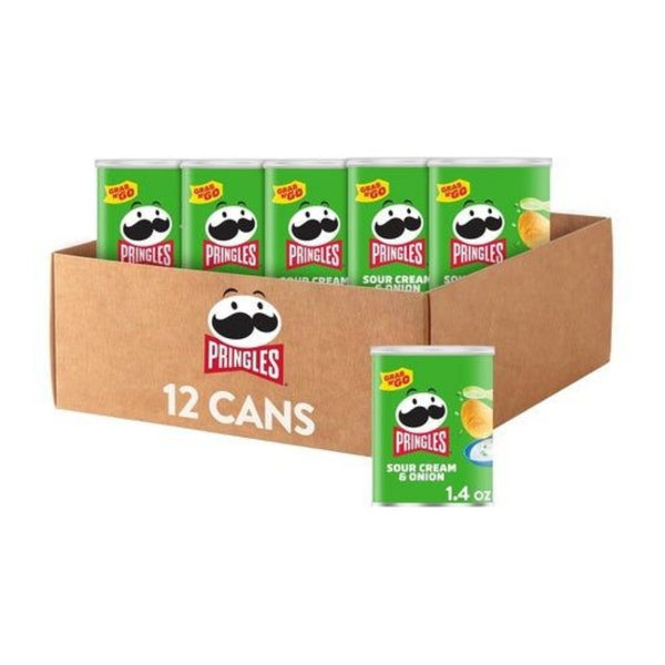 12 Cans Pringles Grab & Go Sour Cream & Onion (OU-D)