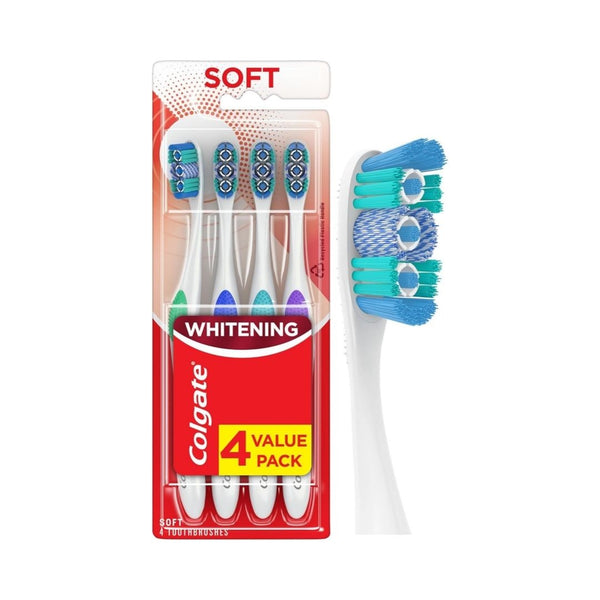 4 Pack Of Colgate 360 Optic Whitening Toothbrushes