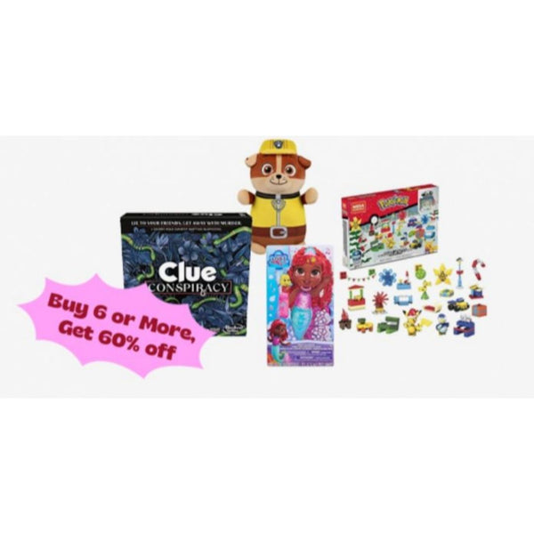 Buy 6 Or More Toys And Receive An Additional 60% Discount!