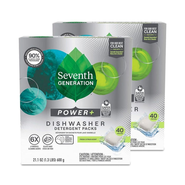 80 Seventh Generation Power Plus Dishwasher Detergent Packs