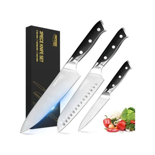 3 German High Carbon Stainless Steel Kitchen Knives Set